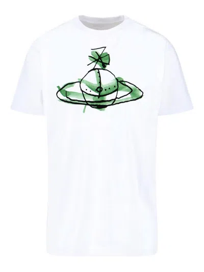 Vivienne Westwood Drawn Orb T-shirt In White