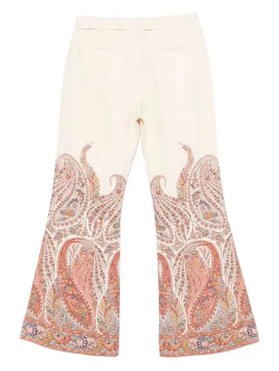 Zimmermann Rhiannon Flared Linen Pants In Multi