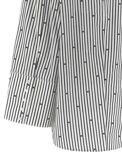 Rotate Birger Christensen Poplin Oversized Striped Shirt In White