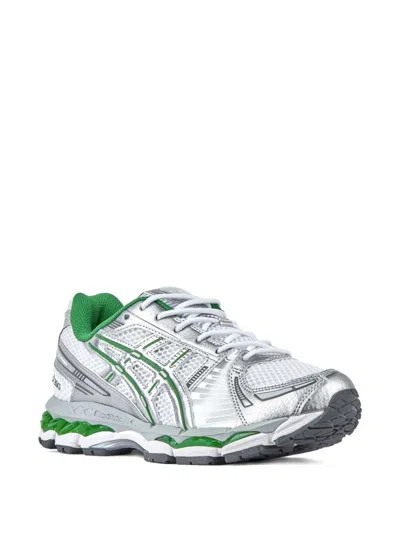 Asics Breathable Mesh And Synthetic Leather Sneakers In Silver