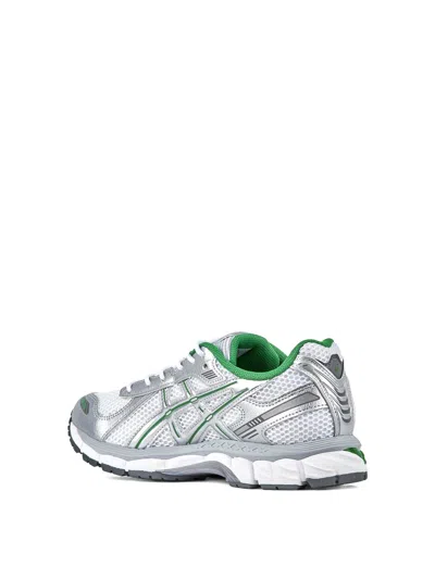 Asics Breathable Mesh And Synthetic Leather Sneakers In Silver