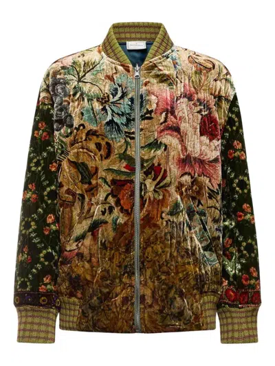 Pierre-louis Mascia Pierre Louis Mascia Printed Silk Blend Bomber Jacket In Multi