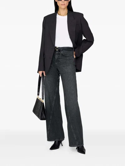 Anine Bing Brie Jeans Woman Black In Multi