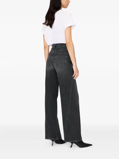 Anine Bing Brie Jeans Woman Black In Multi