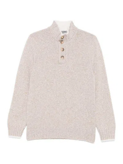 Vengera Beige Virgin Wool Sweater With High Collar In Pink