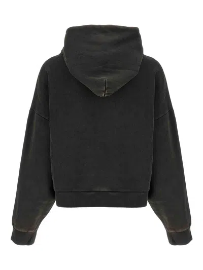 Entire Studios Cotton Sweatshirt Drop Shoulders Hooded Kangaroo Pocket In Black
