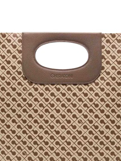 Gherardini Piattina Logo-pattern Tote Bag In Neutral