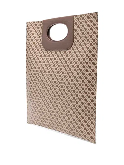 Gherardini Piattina Logo-pattern Tote Bag In Neutral