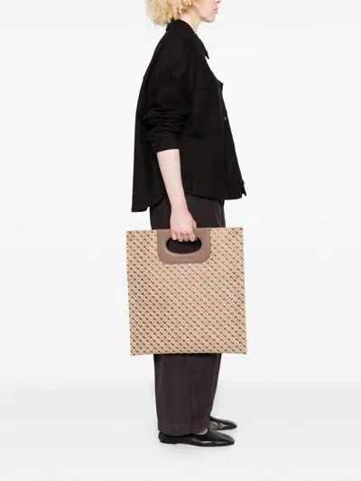 Gherardini Piattina Logo-pattern Tote Bag In Neutral