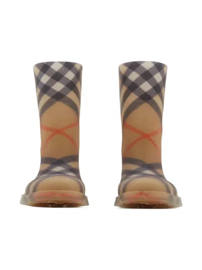Burberry Check-pattern Rain Boots In Multi