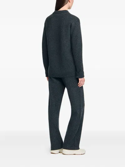 Sandro Button Cardigan In Gray