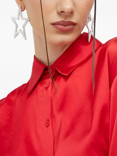 Hugo Boss Buttoned Tie Blouse In Red