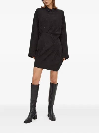 Herskind Ruched Pattern Sort Dress In Black