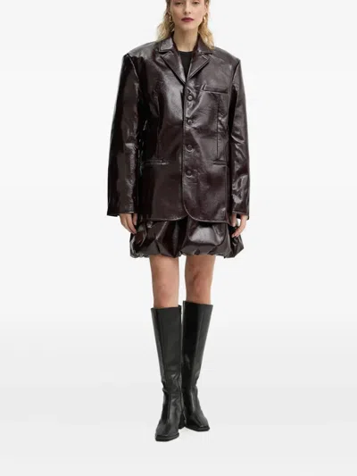 Herskind Elasticated Mini Skirt In Brown