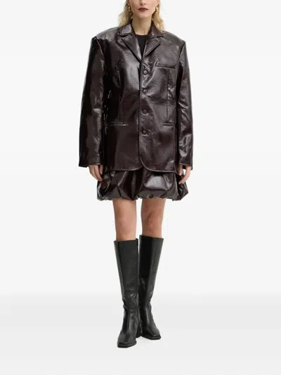 Herskind Pocket Button Overshirt In Brown