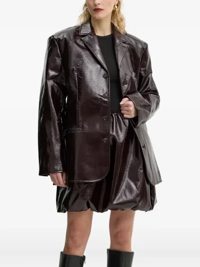 Herskind Pocket Button Overshirt In Brown