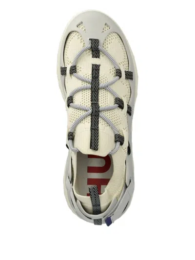 Hugo Boss Lace-up Panelled Sneakers In Gray