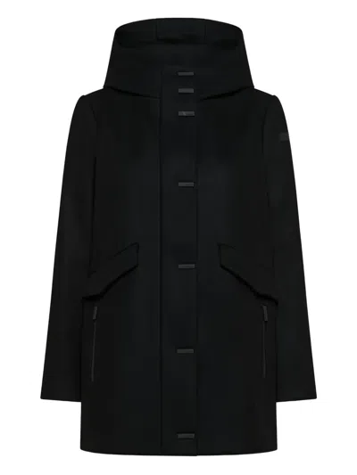 Rrd Hooded Pocket Coat In Black