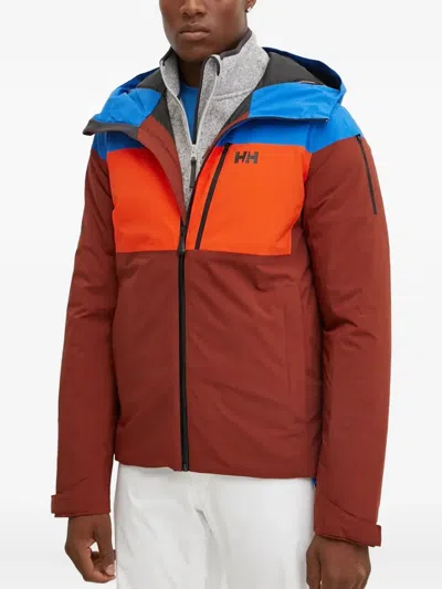 Helly Hansen Colourblock Hooded Jacket In Brown
