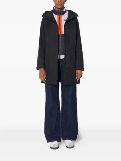 Helly Hansen Voyage Hooded Rain Coat In Black