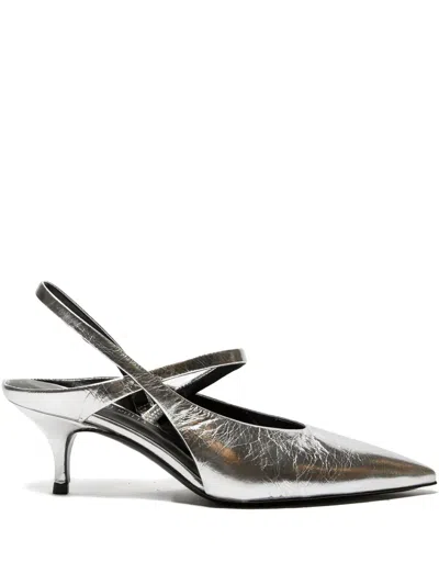 Guglielmo Rotta 55mm Arven Scratch Pumps In Silver