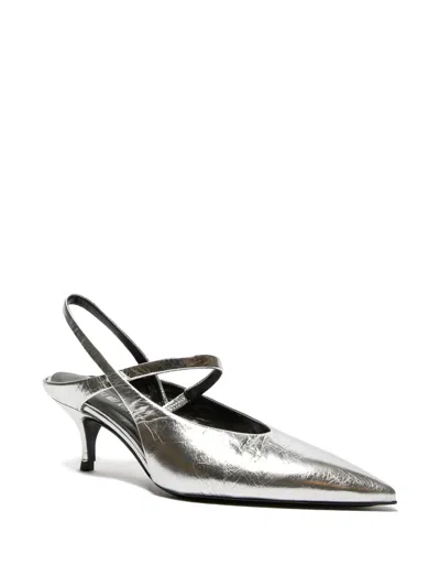 Guglielmo Rotta 55mm Arven Scratch Pumps In Silver