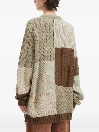 Aftermaths Patchwork Cable-knit Sweater In Multi