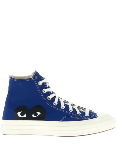 Comme Des Garçons Play Play Converse Cotton High Sneakers In Blue