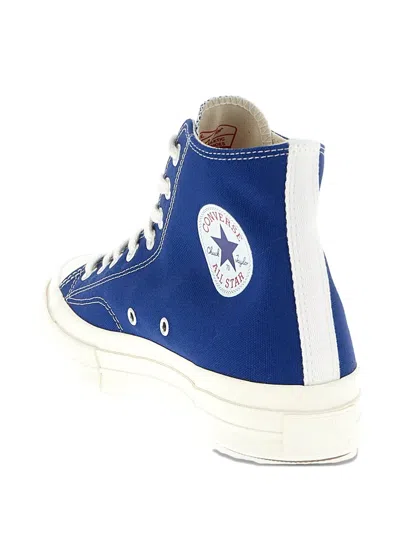 Comme Des Garçons Play Play Converse Cotton High Sneakers In Blue
