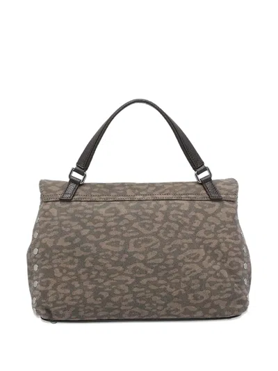 Zanellato Postina Turn-lock Animal-print Tote Bag In Gray