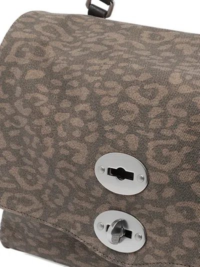 Zanellato Postina Turn-lock Animal-print Tote Bag In Gray
