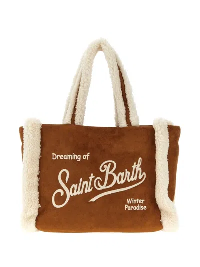 Mc2 Saint Barth Borsa Vanity Mini Shearling Marrone In Brown