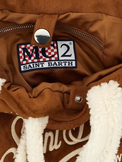 Mc2 Saint Barth Borsa Vanity Mini Shearling Marrone In Brown