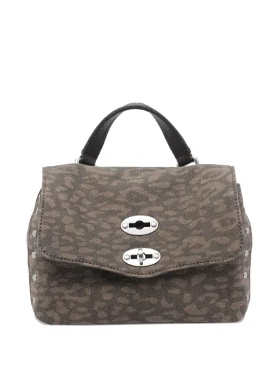 Zanellato Mini Postina Animal-print Tote Bag In Gray