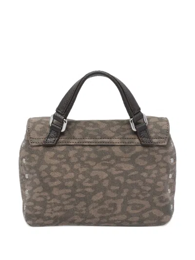 Zanellato Mini Postina Animal-print Tote Bag In Gray