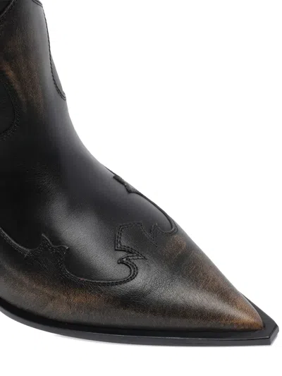 Paris Texas Western Inspired Mid-calf Stiletto Boots In Animal Print