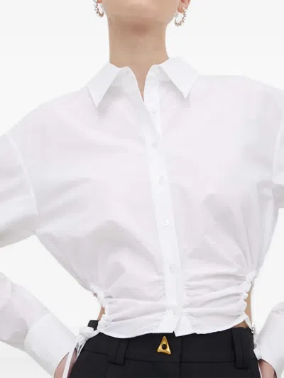 Hugo Boss Tie-detail Shirt In White