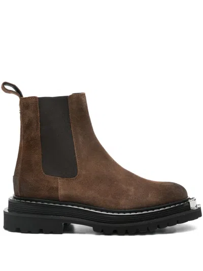 Sandro Metallic-detail Chelsea Boots In Brown