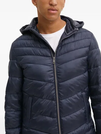 Guess Usa Hooded Zip Jacket In Blue