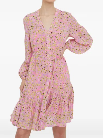 Hugo Boss Ruffled Mini Dress In Pink