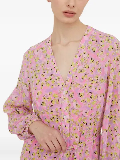 Hugo Boss Ruffled Mini Dress In Pink