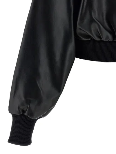 Norma Kamali High Neck Bomber Jacket Puffer Jackets Black In Black