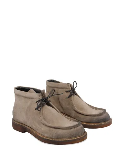 Pawelk's Beige Laced Up Shoes In Gray
