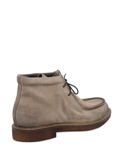 Pawelk's Beige Laced Up Shoes In Gray