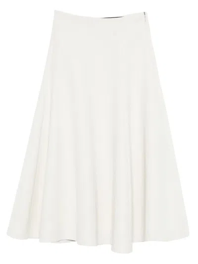 Jacquemus High Waist Flared Skirt Design In White