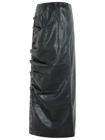 Rotate Birger Christensen Nettie Skirt In Black Eco Leather In Black