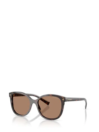 Prada Round-frame Sunglasses In Brown