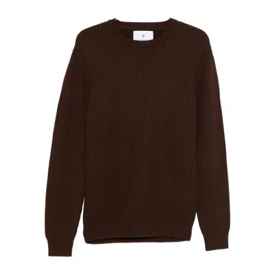 Seven Gauge Wool Crewneck Sweater In Brown