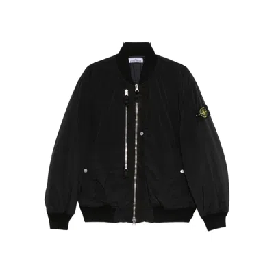 Stone Island Compass-badge Bomber Jacket In Black