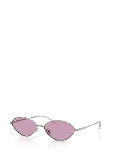 Ray Ban Rb3757 Oval Metal Sunglasses In Purple